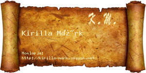 Kirilla Márk névjegykártya