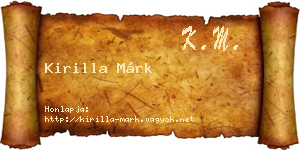 Kirilla Márk névjegykártya